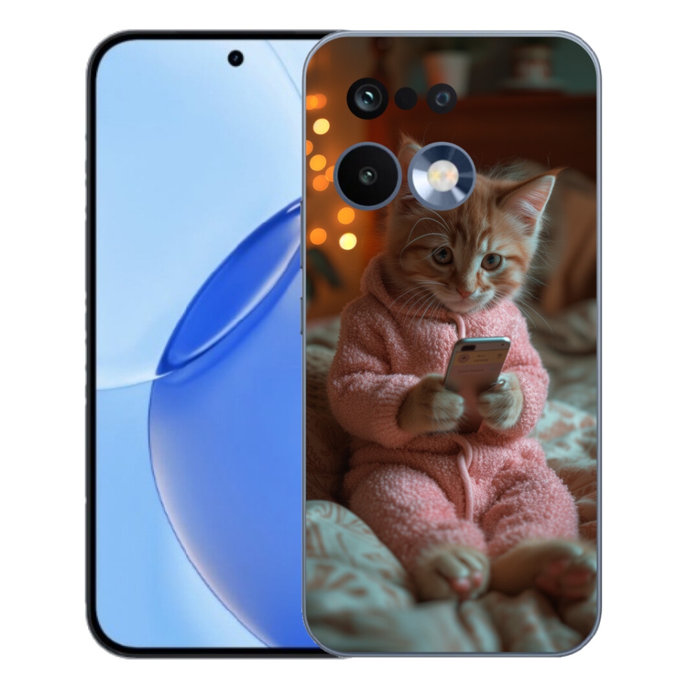 Gelový kryt mmCase na Realme 16 Pro - kotě s mobilem