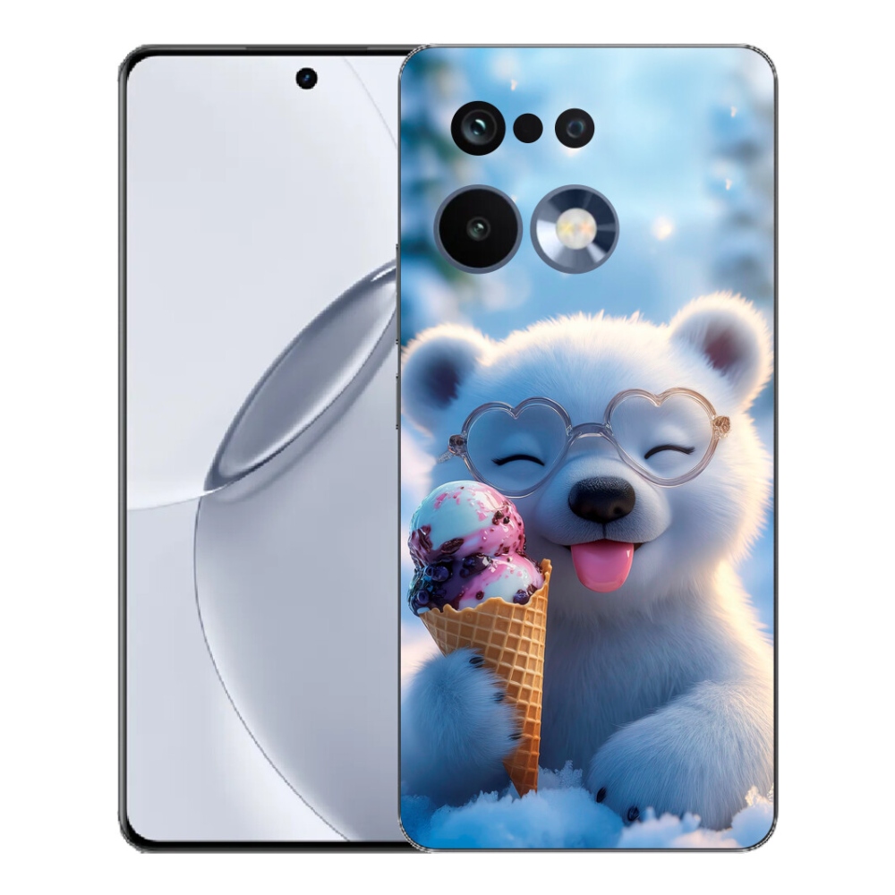 Gelový kryt mmCase na Realme 16 Pro+ - medvídek se zmrzlinou