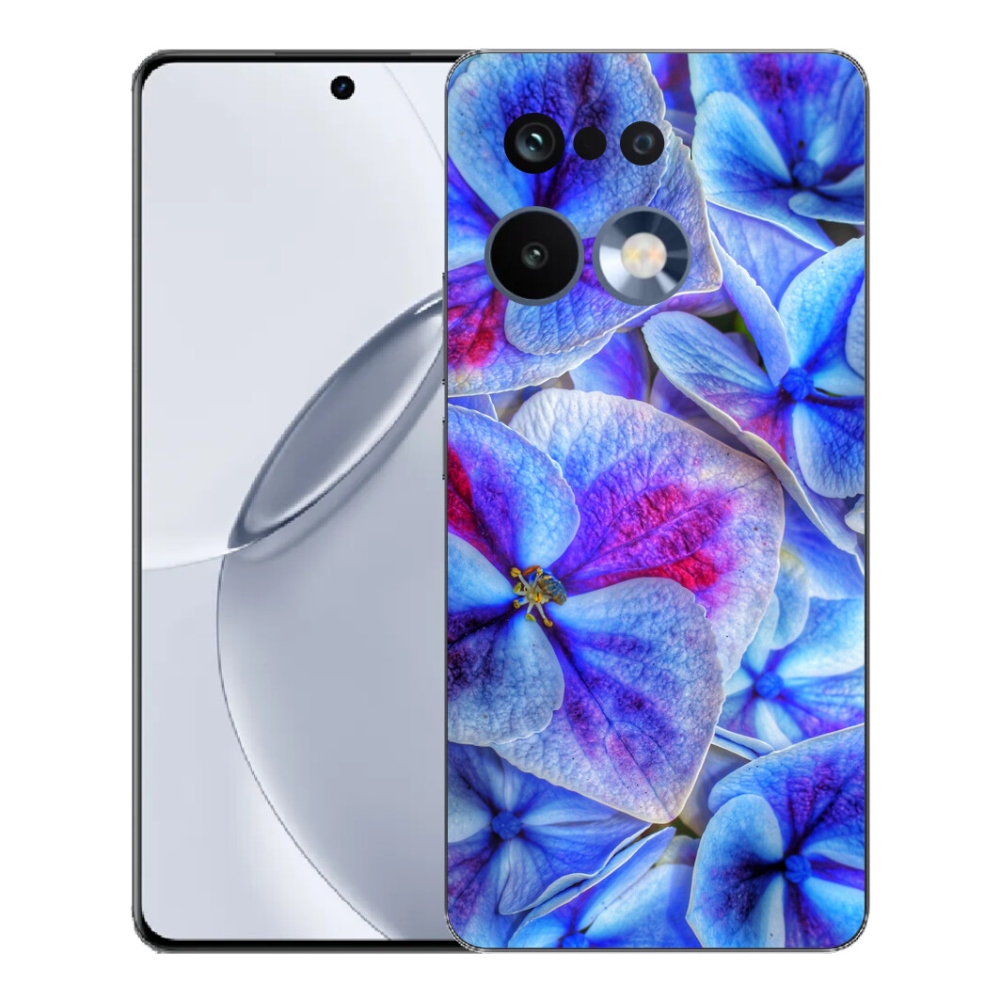 Gelový kryt mmCase na Realme 16 Pro+ - modré květy 1