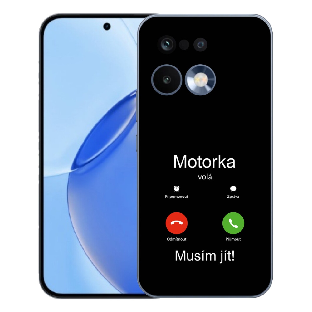 Gelový kryt mmCase na Realme 16 Pro - motorka volá černé pozadí