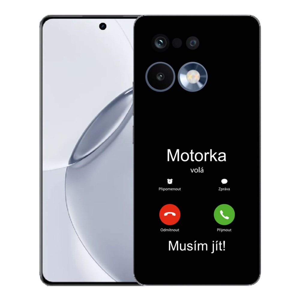 Gelový kryt mmCase na Realme 16 Pro+ - motorka volá černé pozadí
