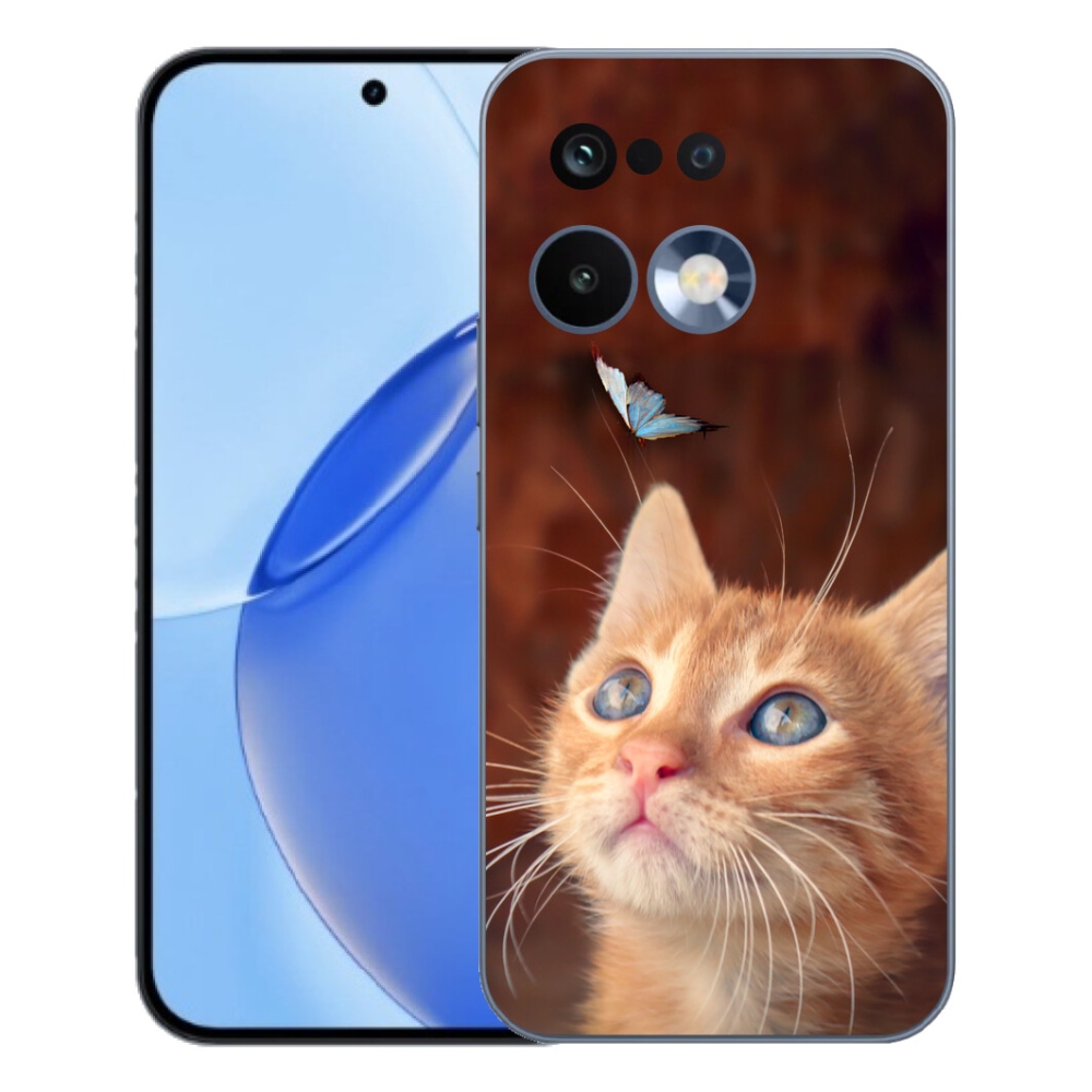 Gelový kryt mmCase na Realme 16 Pro - motýl a kotě