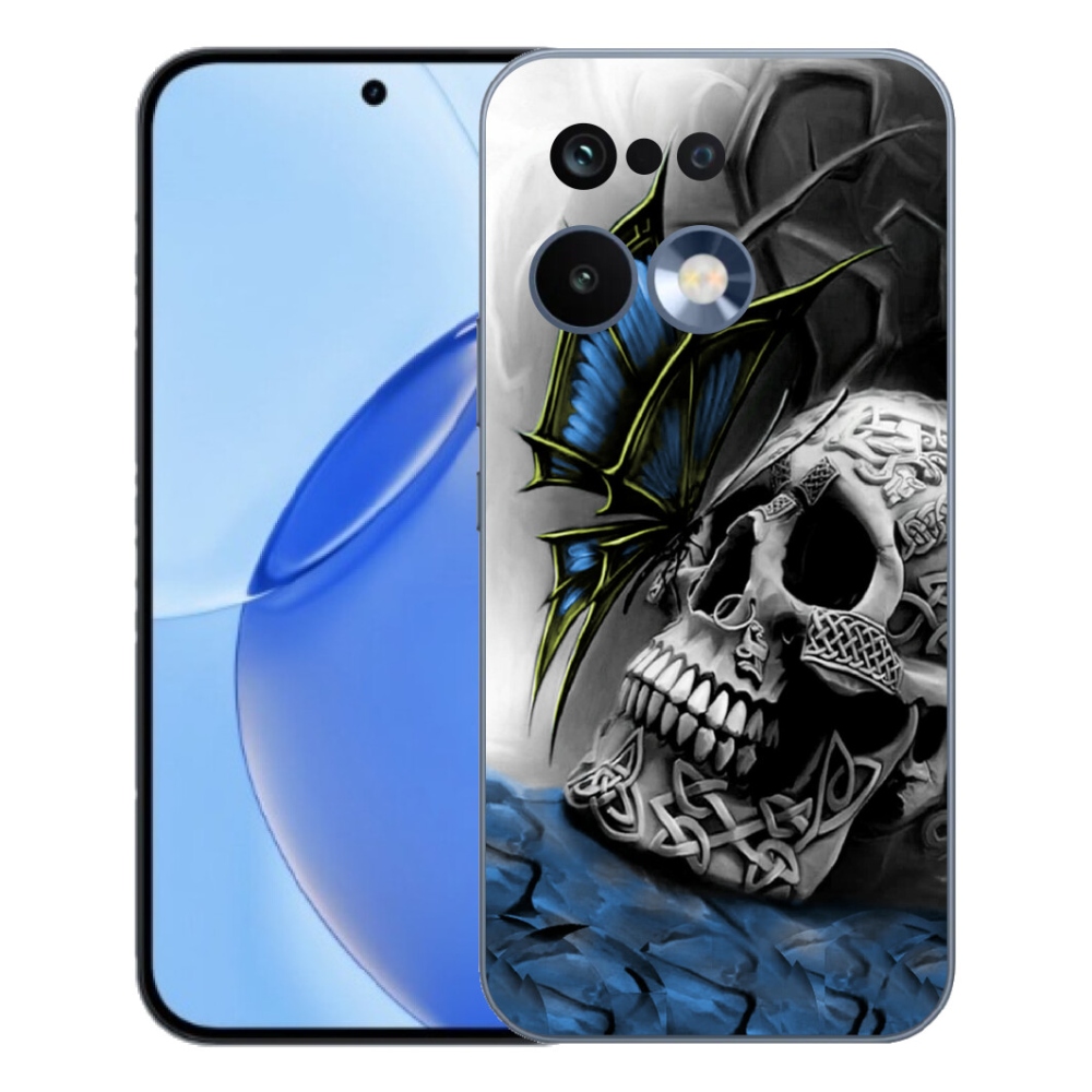 Gelový kryt mmCase na Realme 16 Pro - motýl a lebka