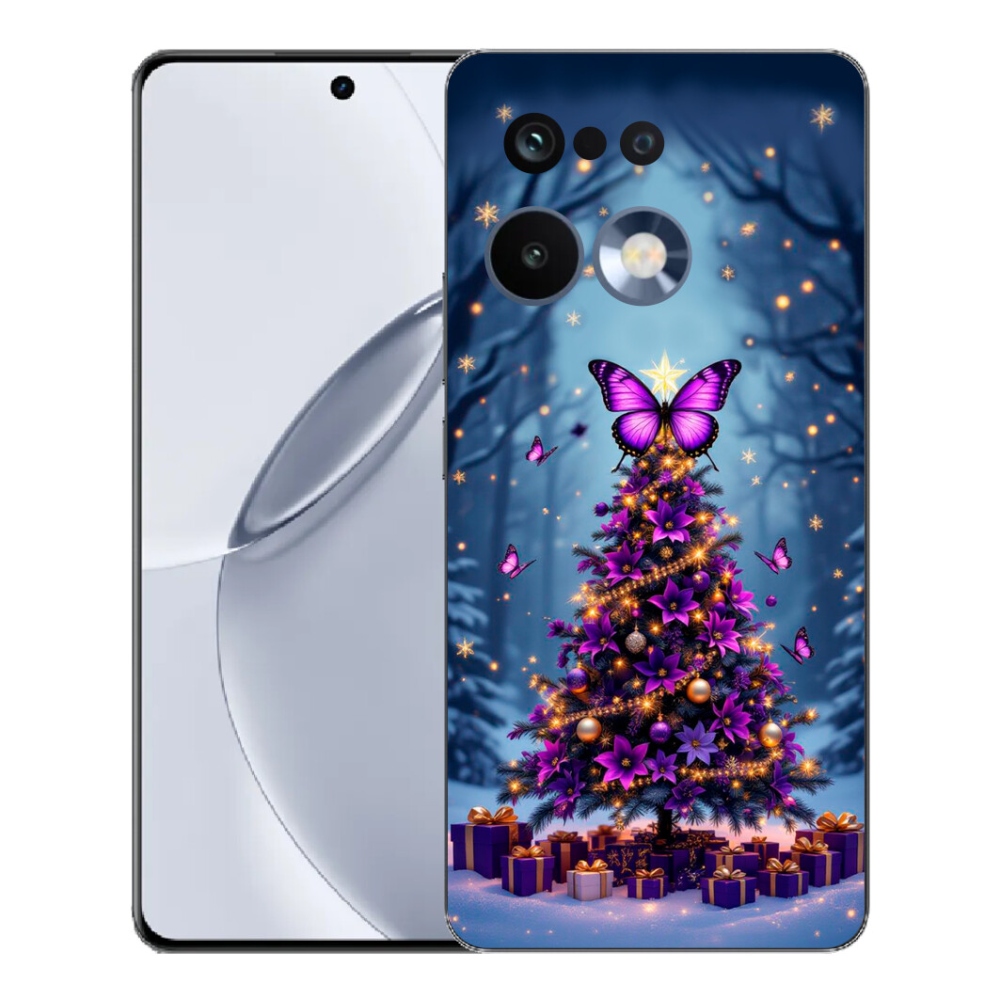 Gelový kryt mmCase na Realme 16 Pro+ - motýlí vánoční stromek