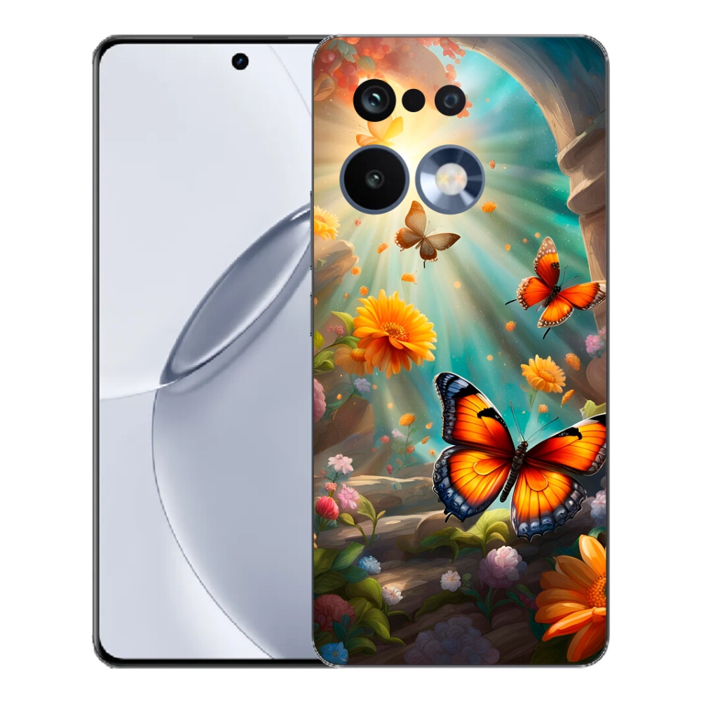 Gelový kryt mmCase na Realme 16 Pro+ - motýlí zahrada 2