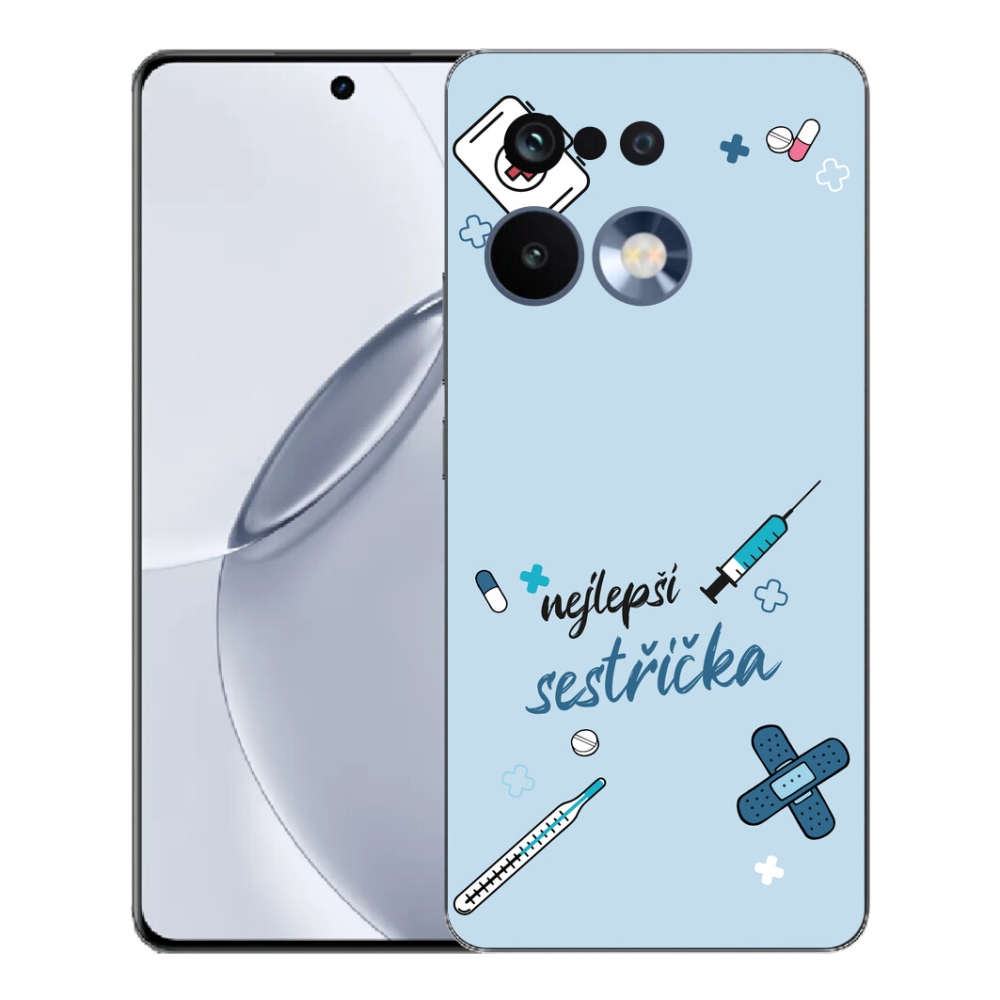 Gelový kryt mmCase na Realme 16 Pro+ - nejlepší sestřička modré pozadí