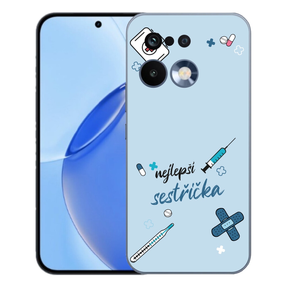 Gelový kryt mmCase na Realme 16 Pro - nejlepší sestřička modré pozadí