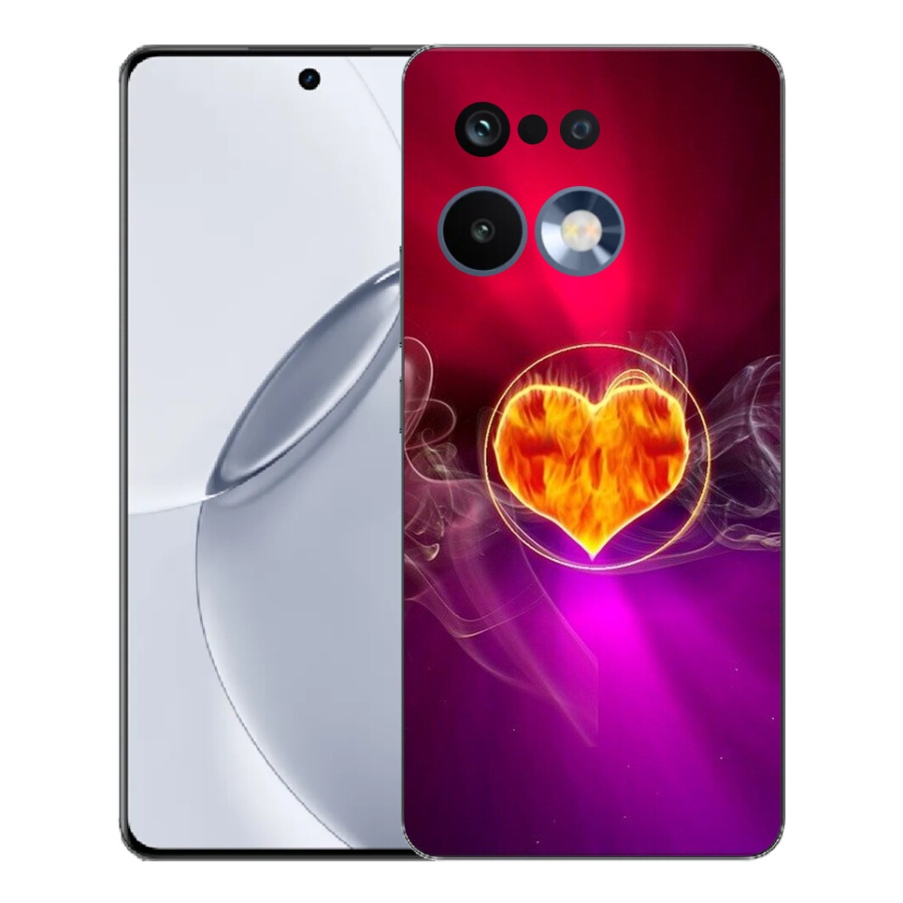 Gelový kryt mmCase na Realme 16 Pro+ - ohnivé srdce