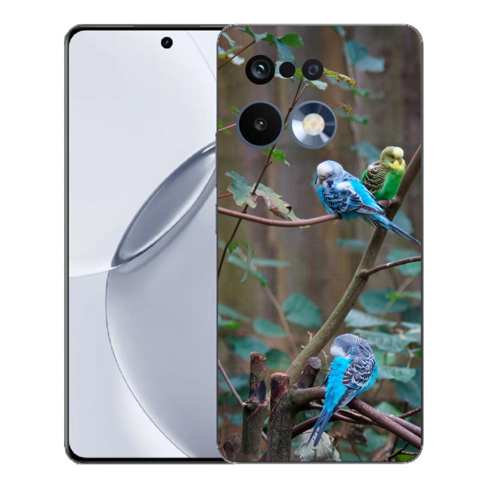 Gelový kryt mmCase na Realme 16 Pro+ - papoušci na větvi