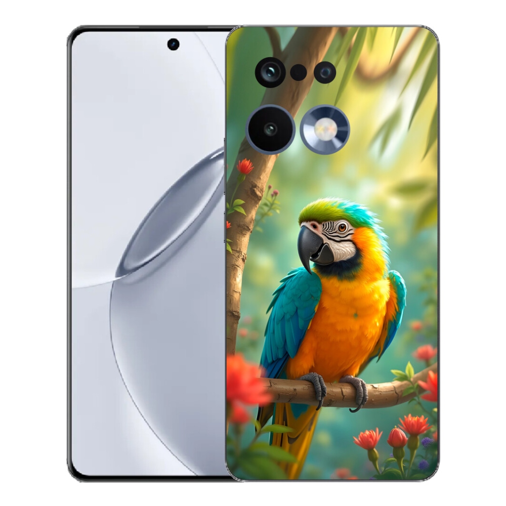 Gelový kryt mmCase na Realme 16 Pro+ - papoušek ara modrožlutá