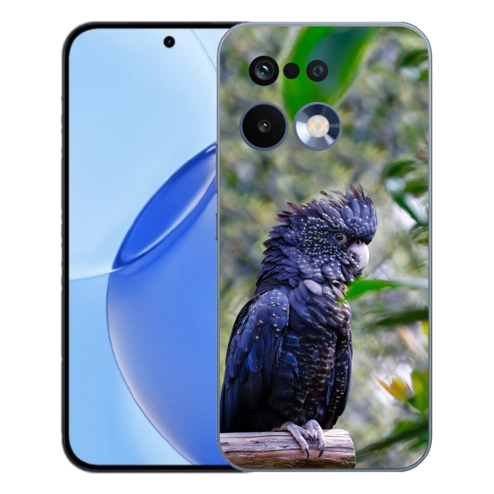 Gelový kryt mmCase na Realme 16 Pro - papoušek kakadu černý