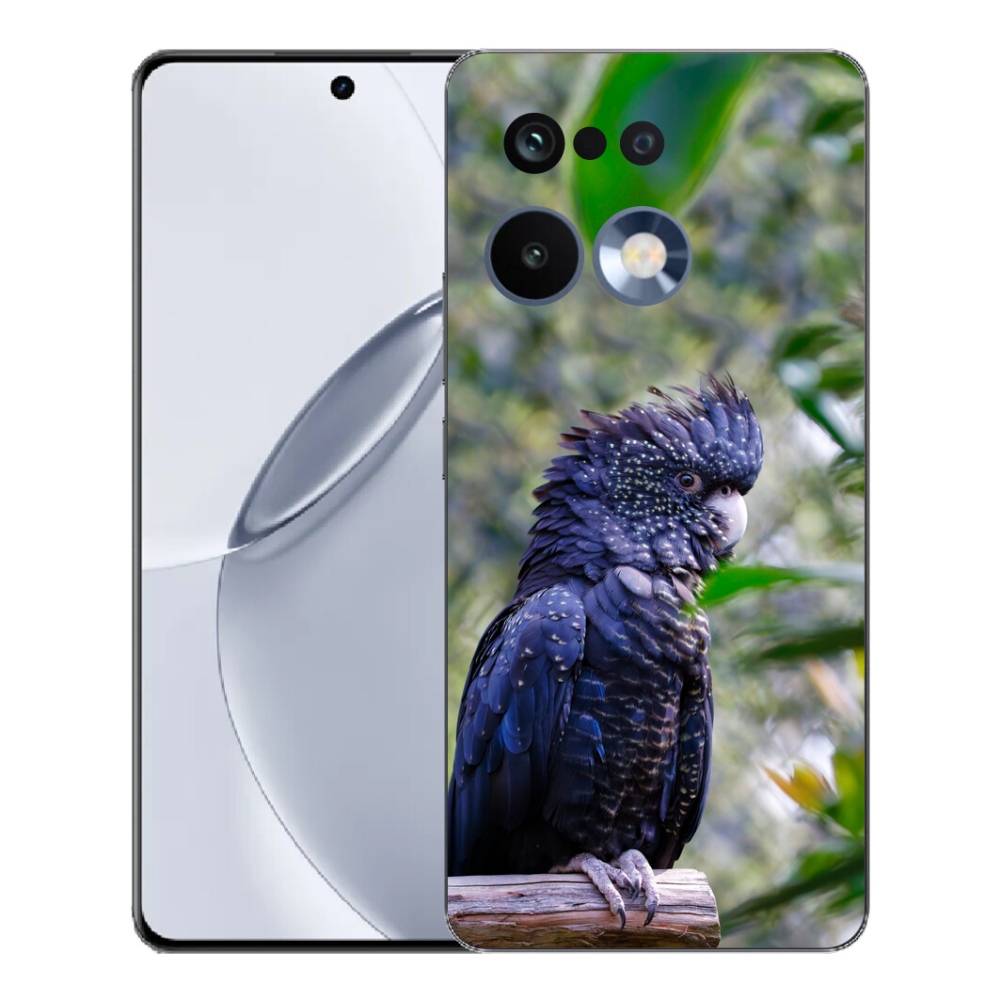 Gelový kryt mmCase na Realme 16 Pro+ - papoušek kakadu černý