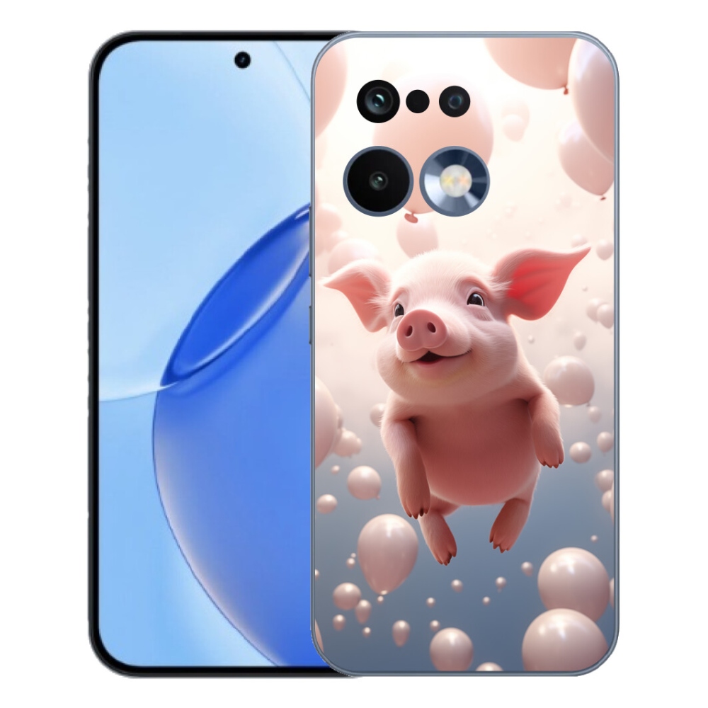 Gelový kryt mmCase na Realme 16 Pro - prasátko s balónky