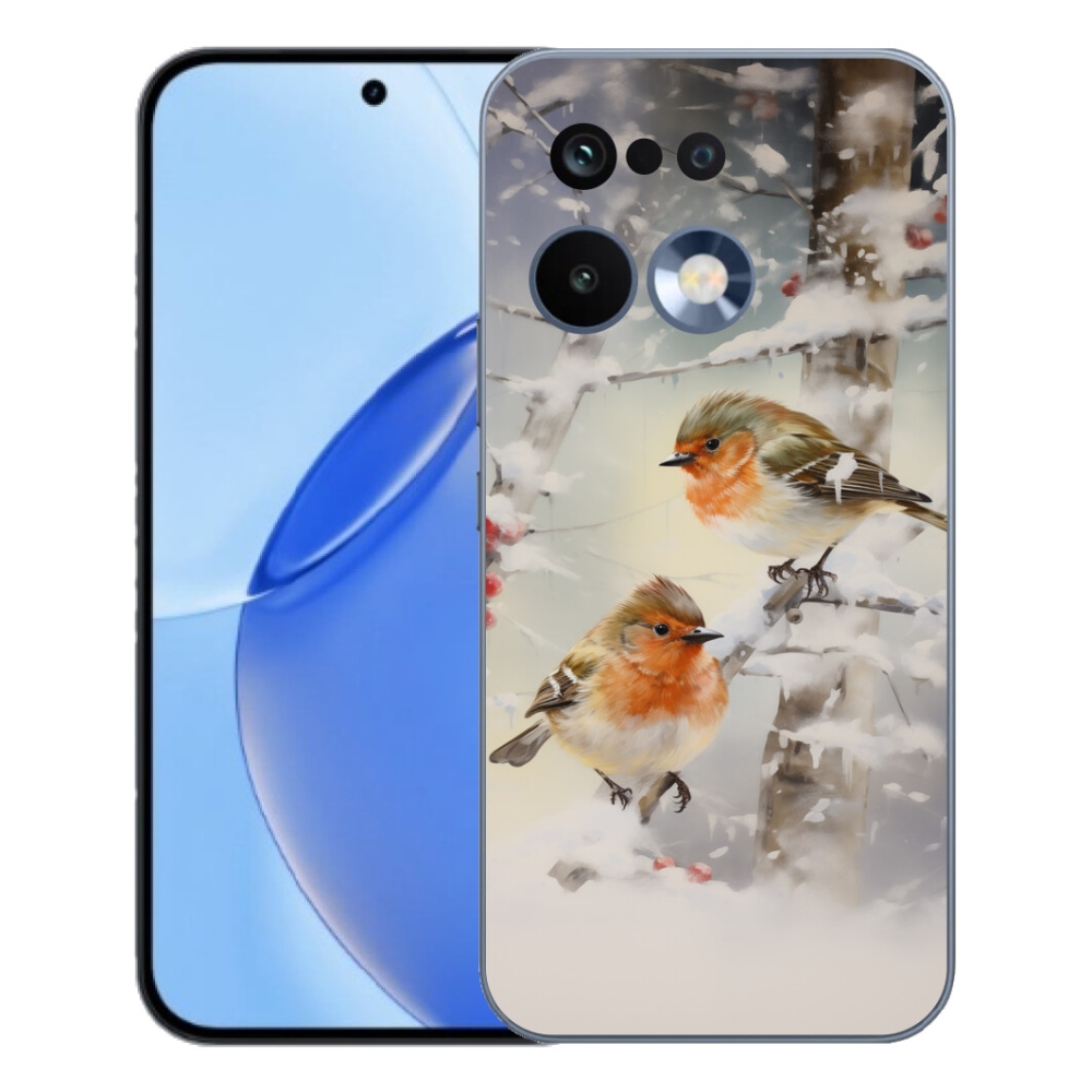 Gelový kryt mmCase na Realme 16 Pro - ptáčci v zimě