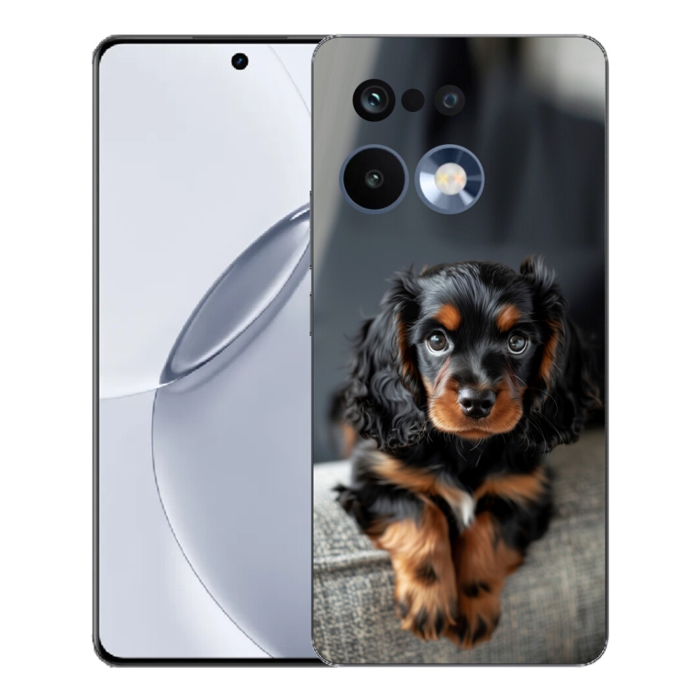 Gelový kryt mmCase na Realme 16 Pro+ - roztomilý dlouhosrstý jezevčík