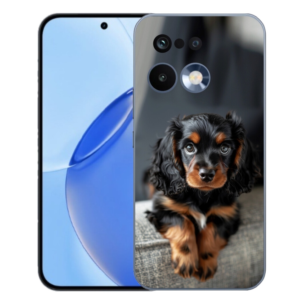 Gelový kryt mmCase na Realme 16 Pro - roztomilý dlouhosrstý jezevčík