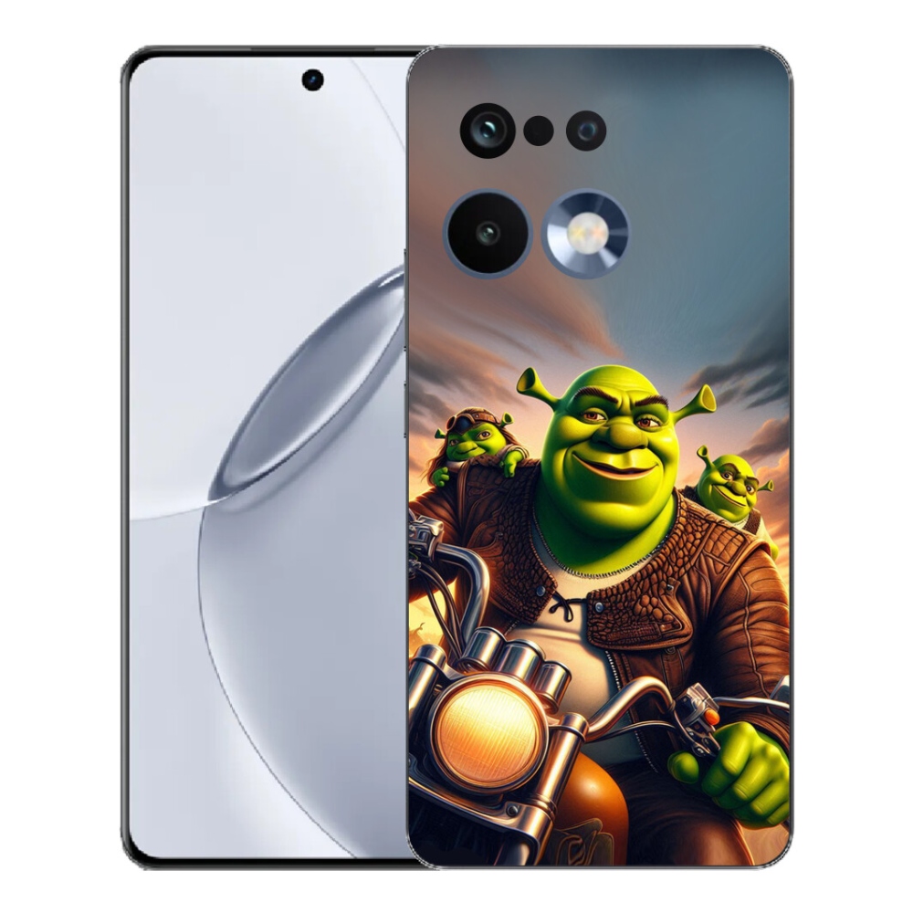 Gelový kryt mmCase na Realme 16 Pro+ - shrek na motorce