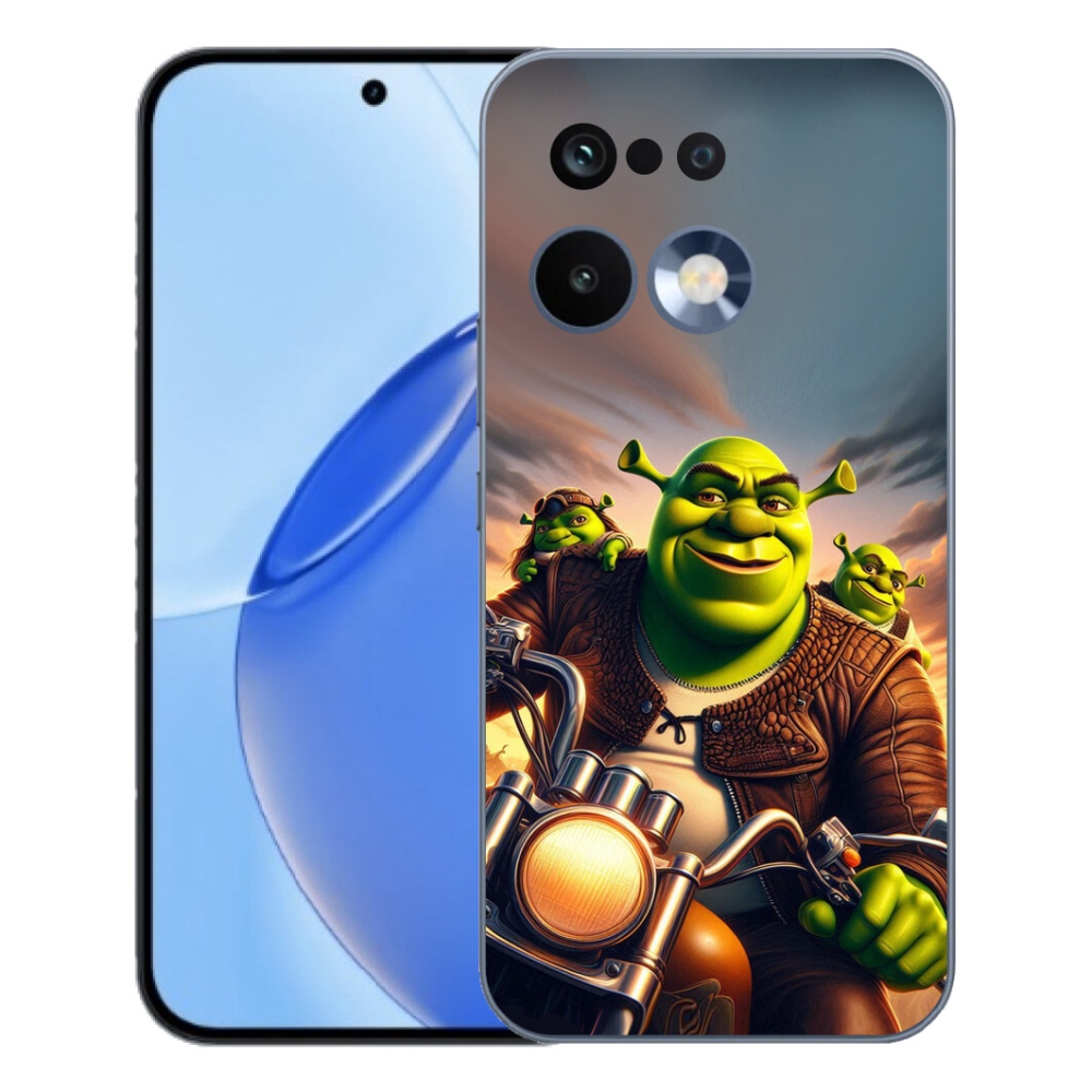 Gelový kryt mmCase na Realme 16 Pro - shrek na motorce