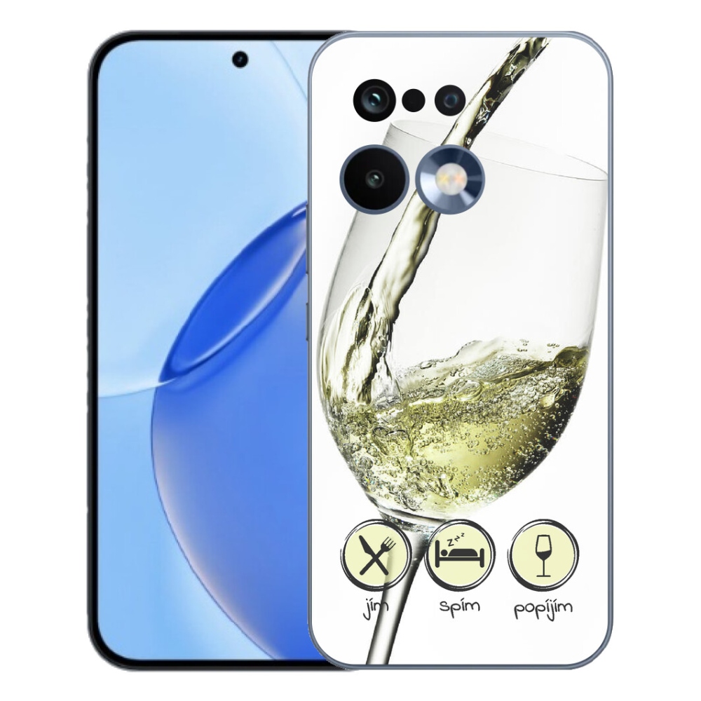Gelový kryt mmCase na Realme 16 Pro - sklenička vína bílé