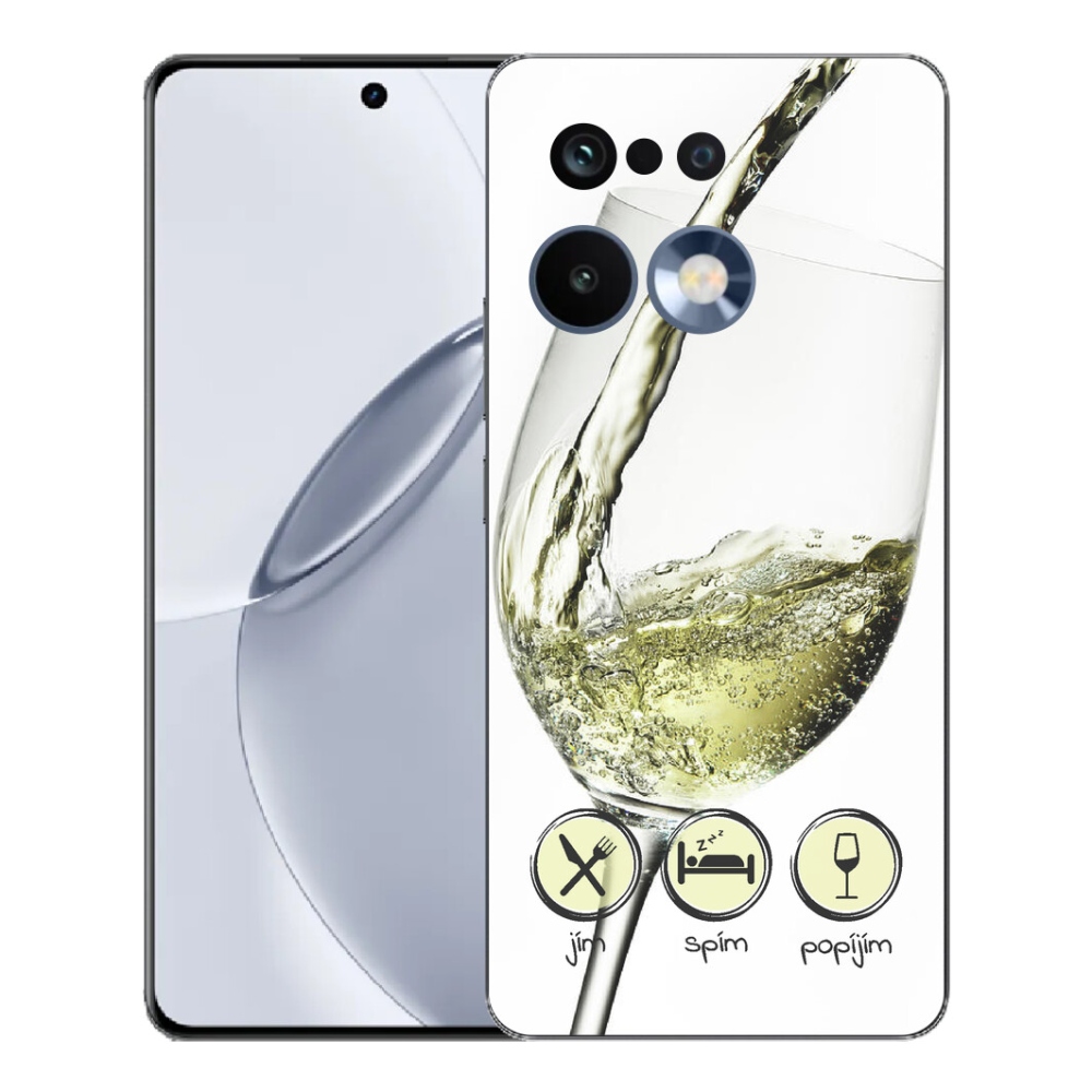 Gelový kryt mmCase na Realme 16 Pro+ - sklenička vína bílé