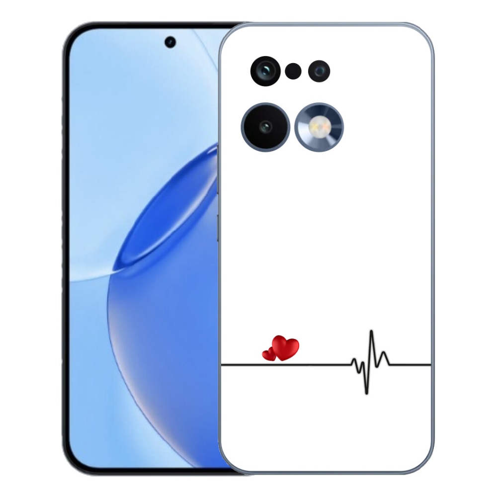 Gelový kryt mmCase na Realme 16 Pro - srdce a tep bílé pozadí