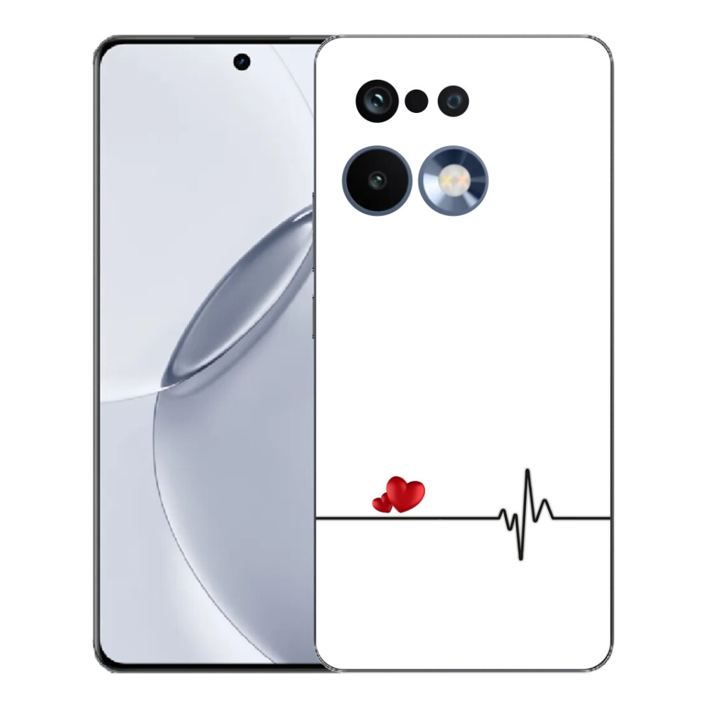 Gelový kryt mmCase na Realme 16 Pro+ - srdce a tep bílé pozadí