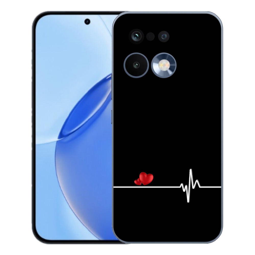 Gelový kryt mmCase na Realme 16 Pro - srdce a tep černé pozadí