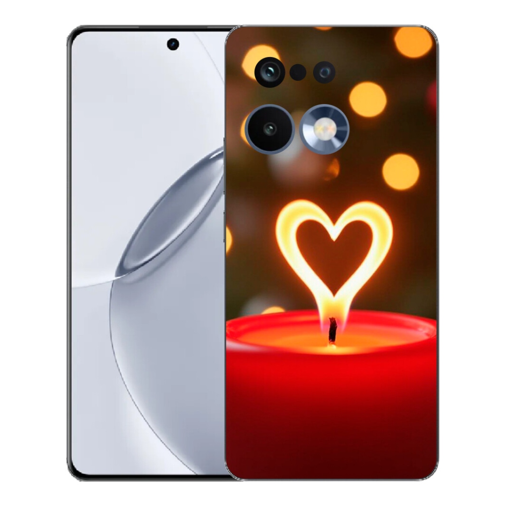 Gelový kryt mmCase na Realme 16 Pro+ - srdce z plamene