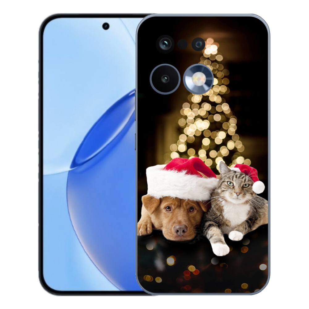 Gelový kryt mmCase na Realme 16 Pro - vánoční pes a kočka