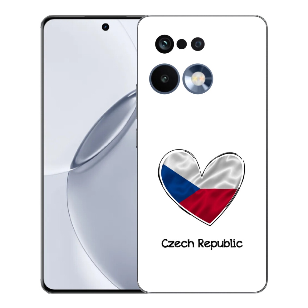 Gelový kryt mmCase na Realme 16 Pro+ - vlajka srdce bílé pozadí