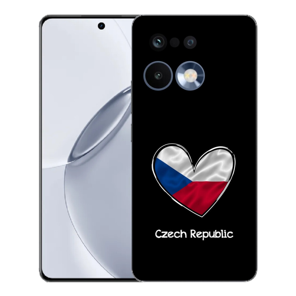 Gelový kryt mmCase na Realme 16 Pro+ - vlajka srdce černé pozadí