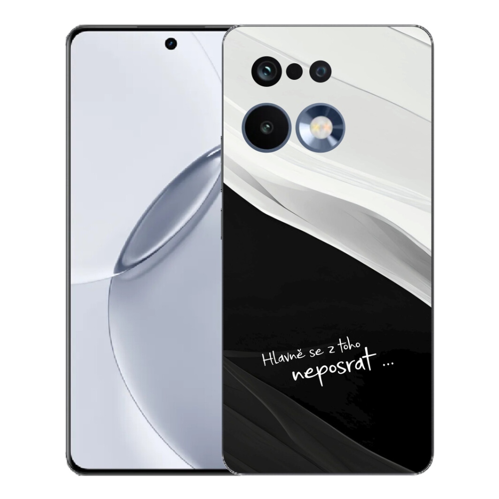 Gelový kryt mmCase na Realme 16 Pro+ - vtipný text 13 černobílé pozadí