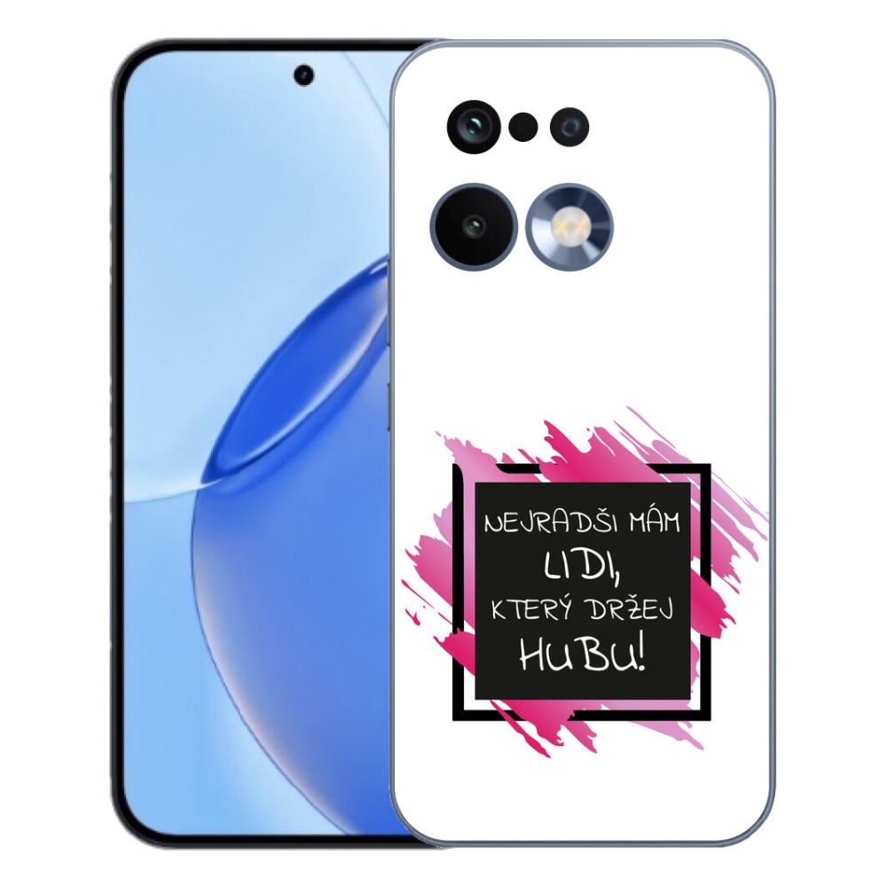 Gelový kryt mmCase na Realme 16 Pro - vtipný text 7 černobílé pozadí