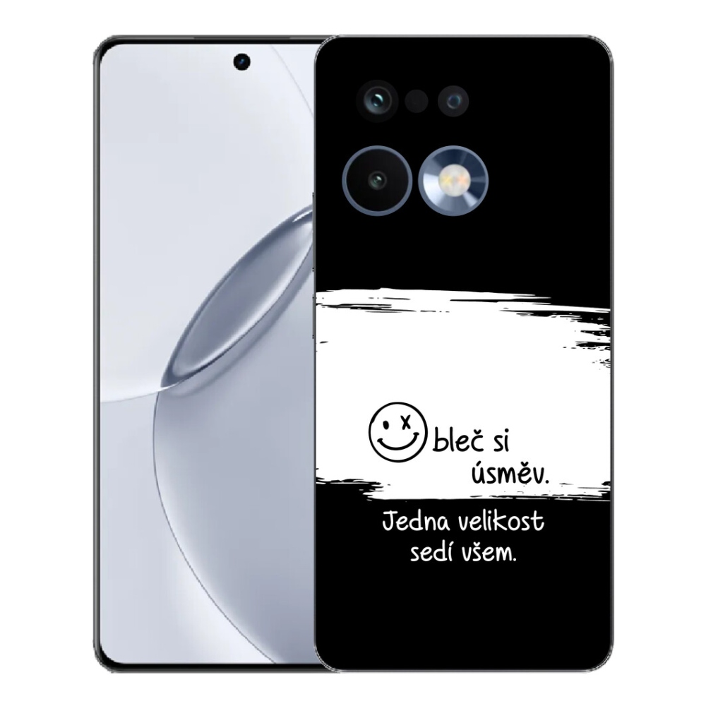 Gelový kryt mmCase na Realme 16 Pro+ - vtipný text 8 bíločerné pozadí