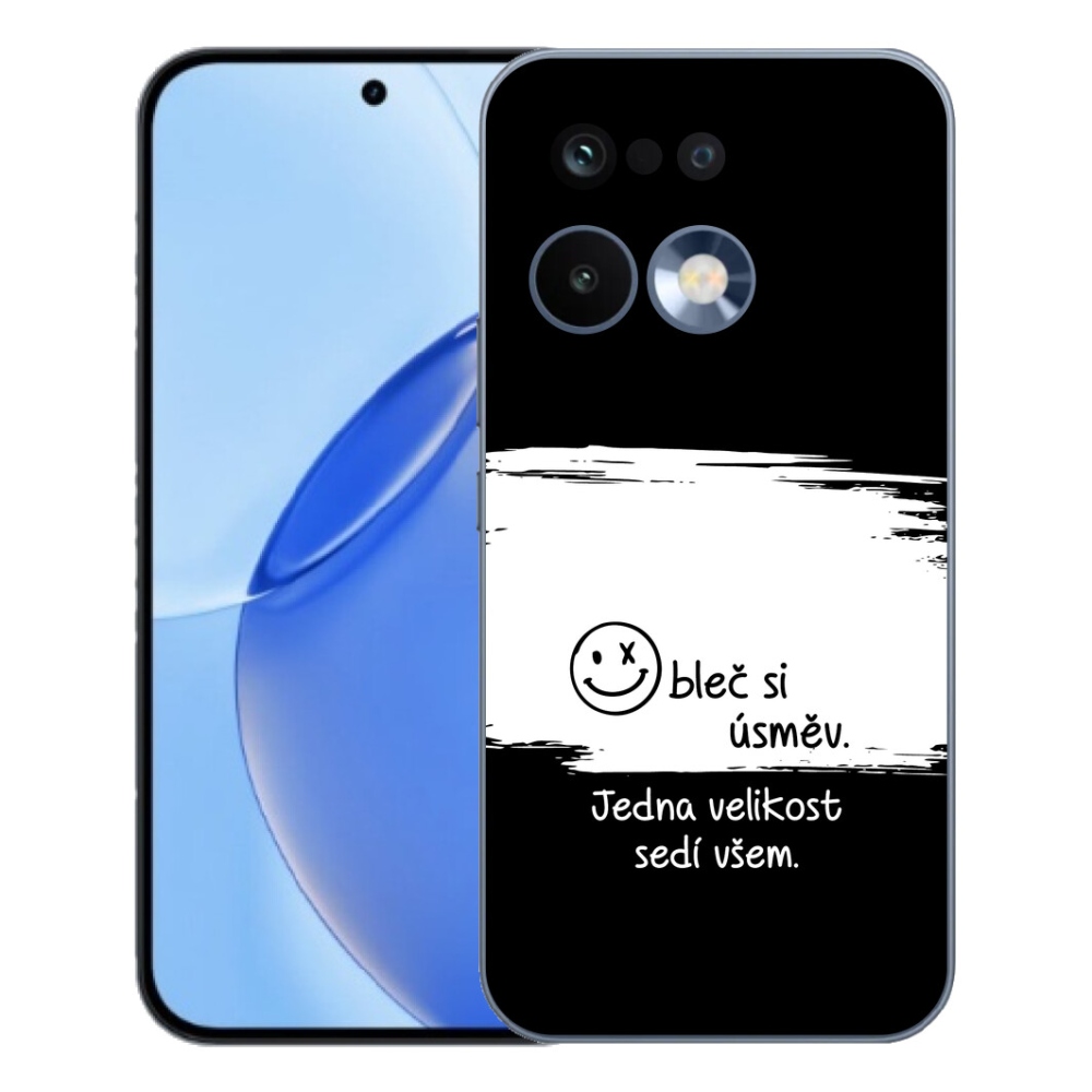 Gelový kryt mmCase na Realme 16 Pro - vtipný text 8 bíločerné pozadí