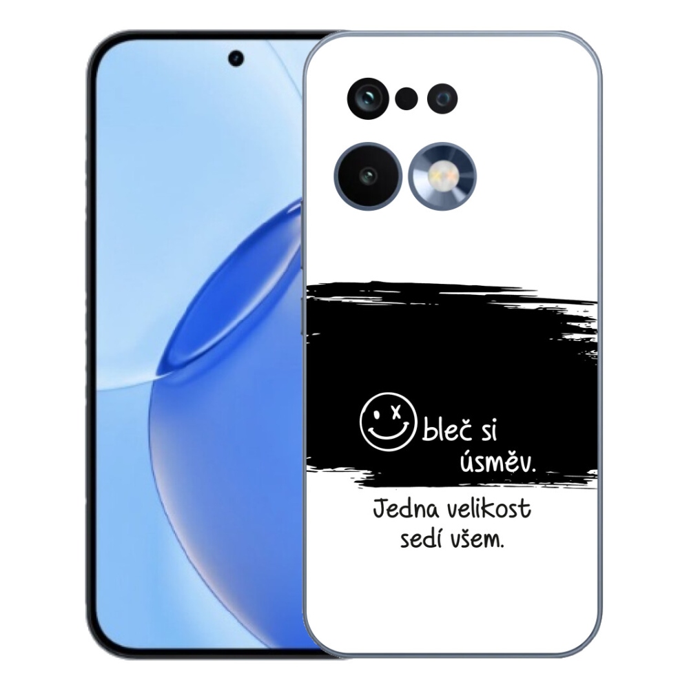 Gelový kryt mmCase na Realme 16 Pro - vtipný text 8 černobílé pozadí