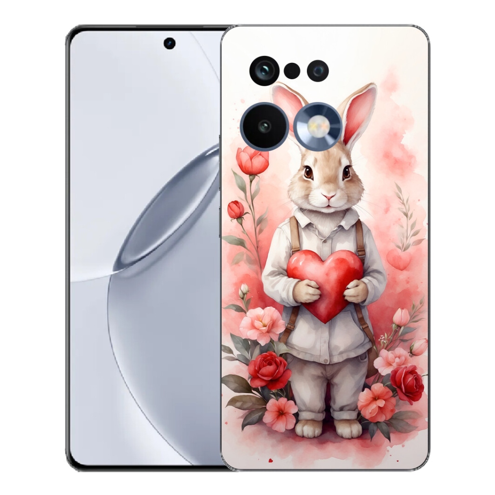 Gelový kryt mmCase na Realme 16 Pro+ - zajíc se srdíčkem