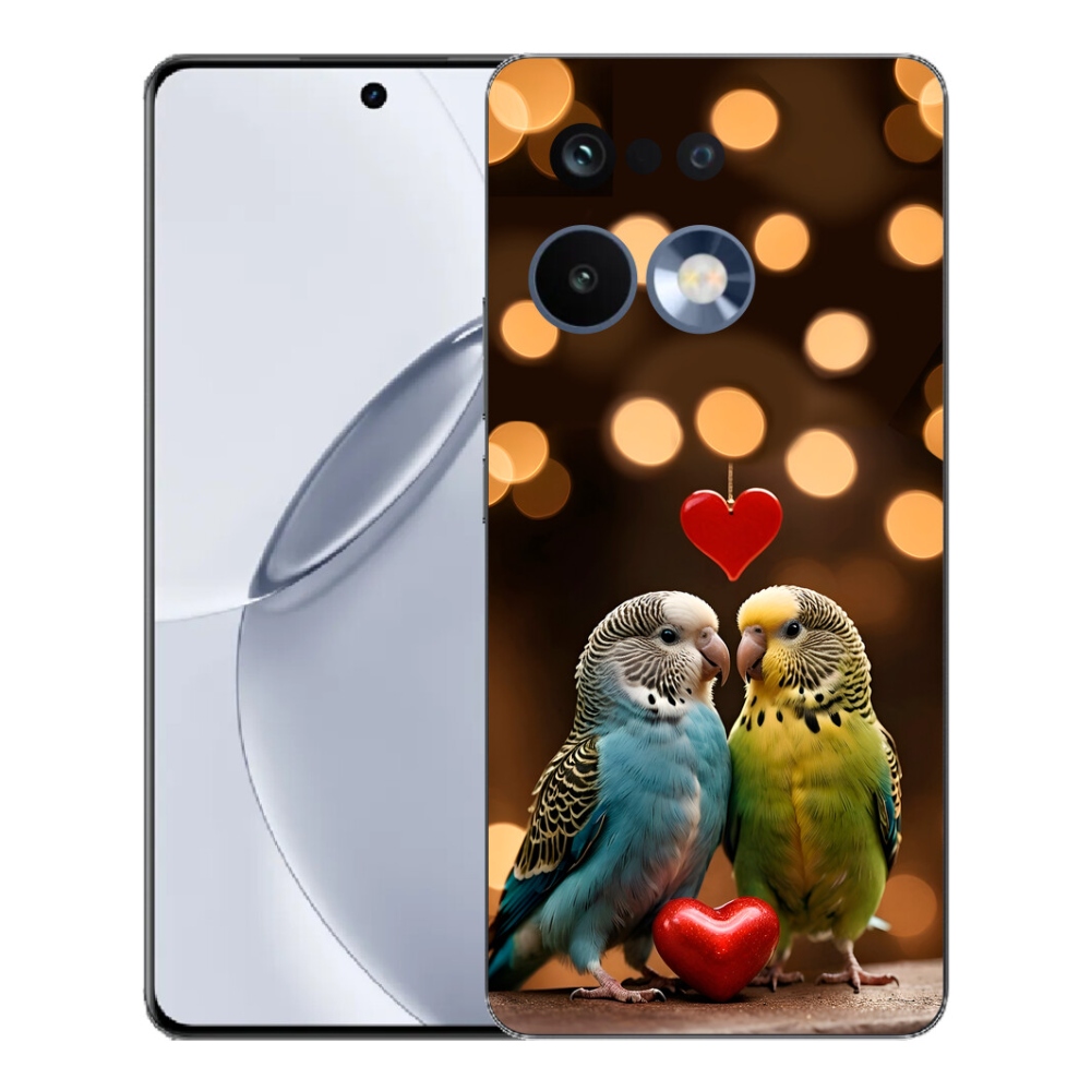 Gelový kryt mmCase na Realme 16 Pro+ - zamilovaní papoušci