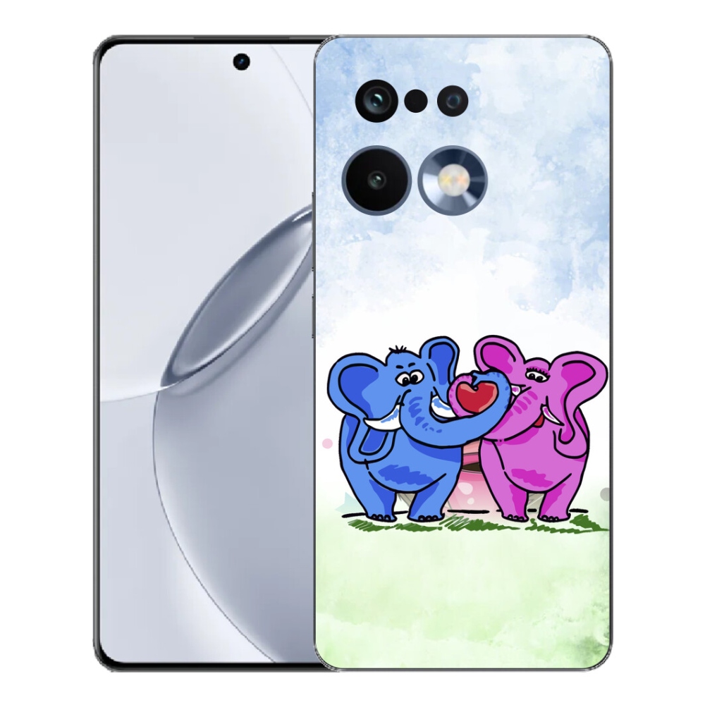 Gelový kryt mmCase na Realme 16 Pro+ - zamilovaní sloni