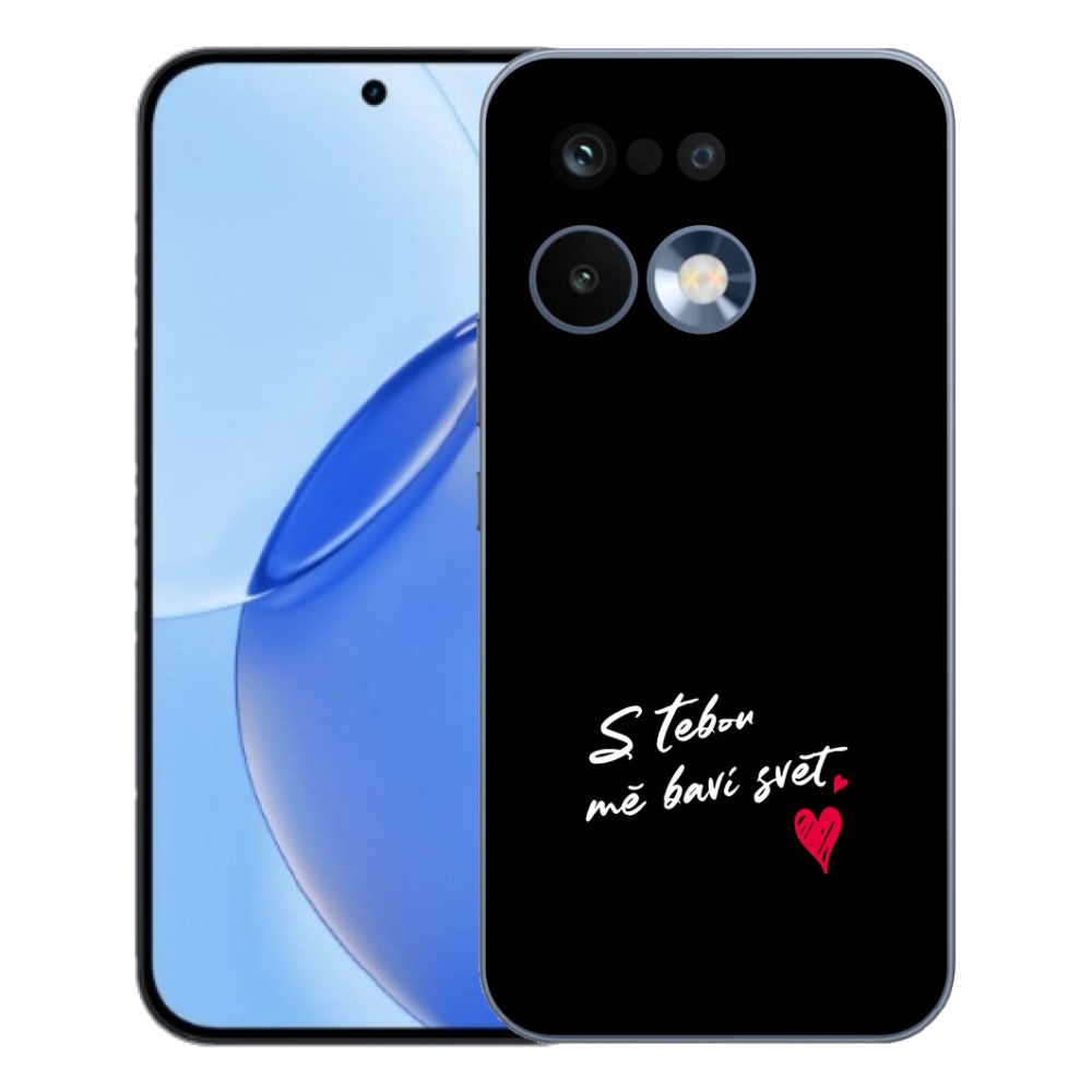 Gelový kryt mmCase na Realme 16 Pro - zamilovaný text 1 černé pozadí