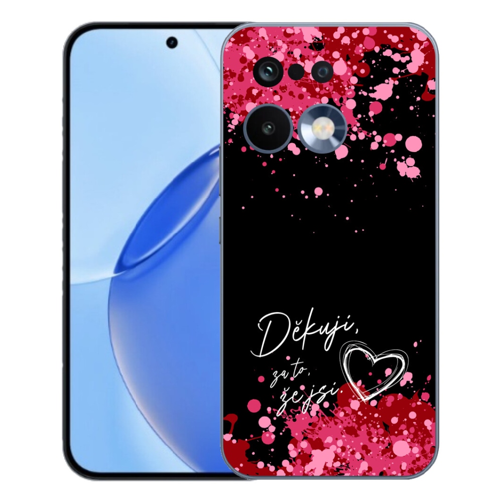 Gelový kryt mmCase na Realme 16 Pro - zamilovaný text 2 černé pozadí
