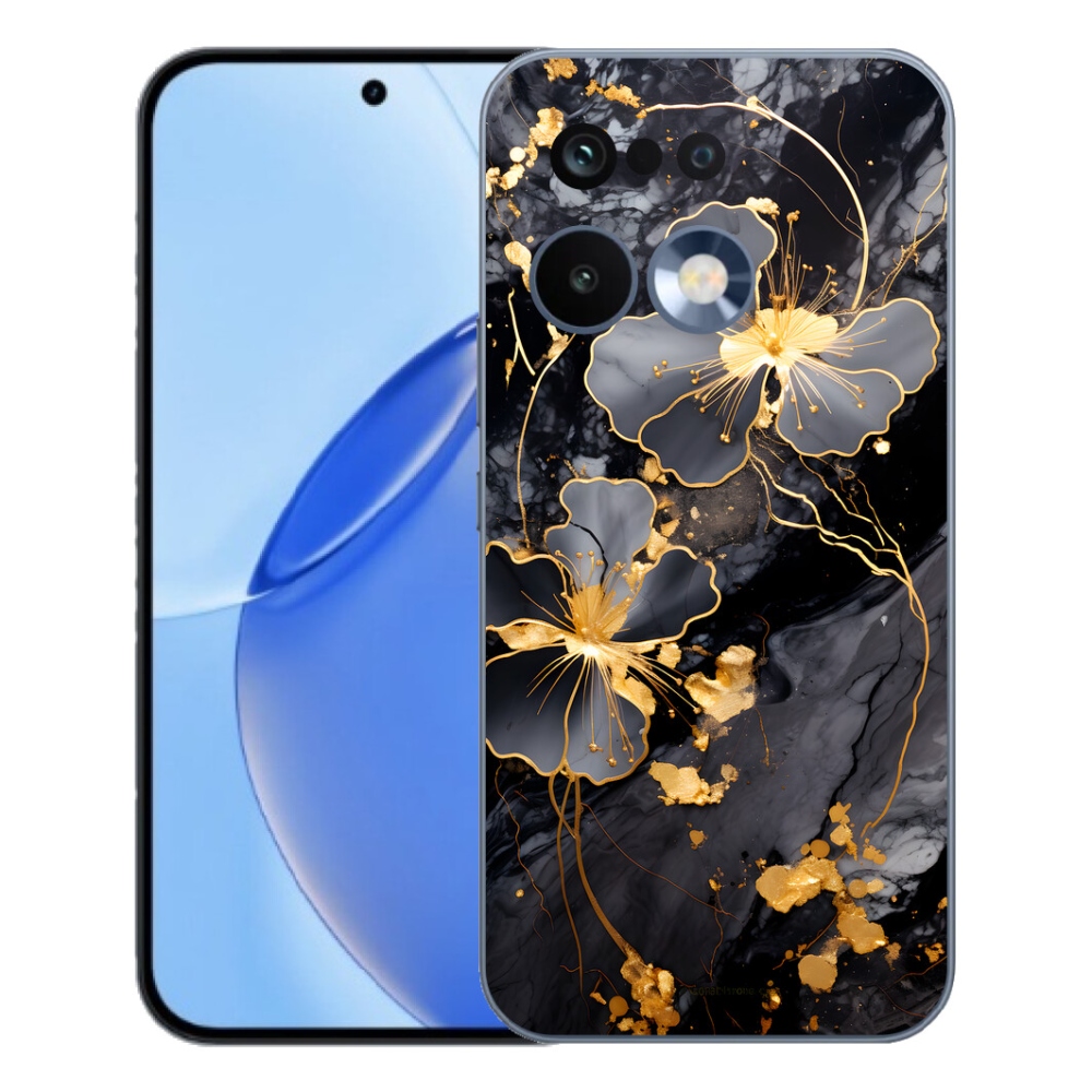 Gelový kryt mmCase na Realme 16 Pro - zlaté květy
