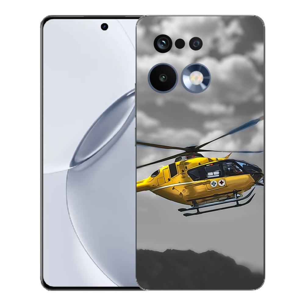 Gelový kryt mmCase na Realme 16 Pro+ - žlutá helikoptéra