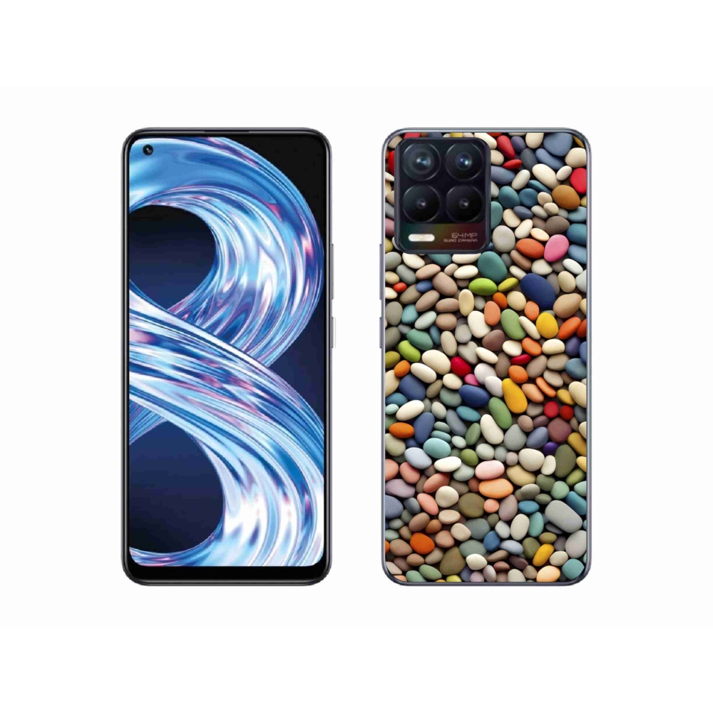 Gelový kryt mmCase na Realme 8 4G - barevné kamínky 2