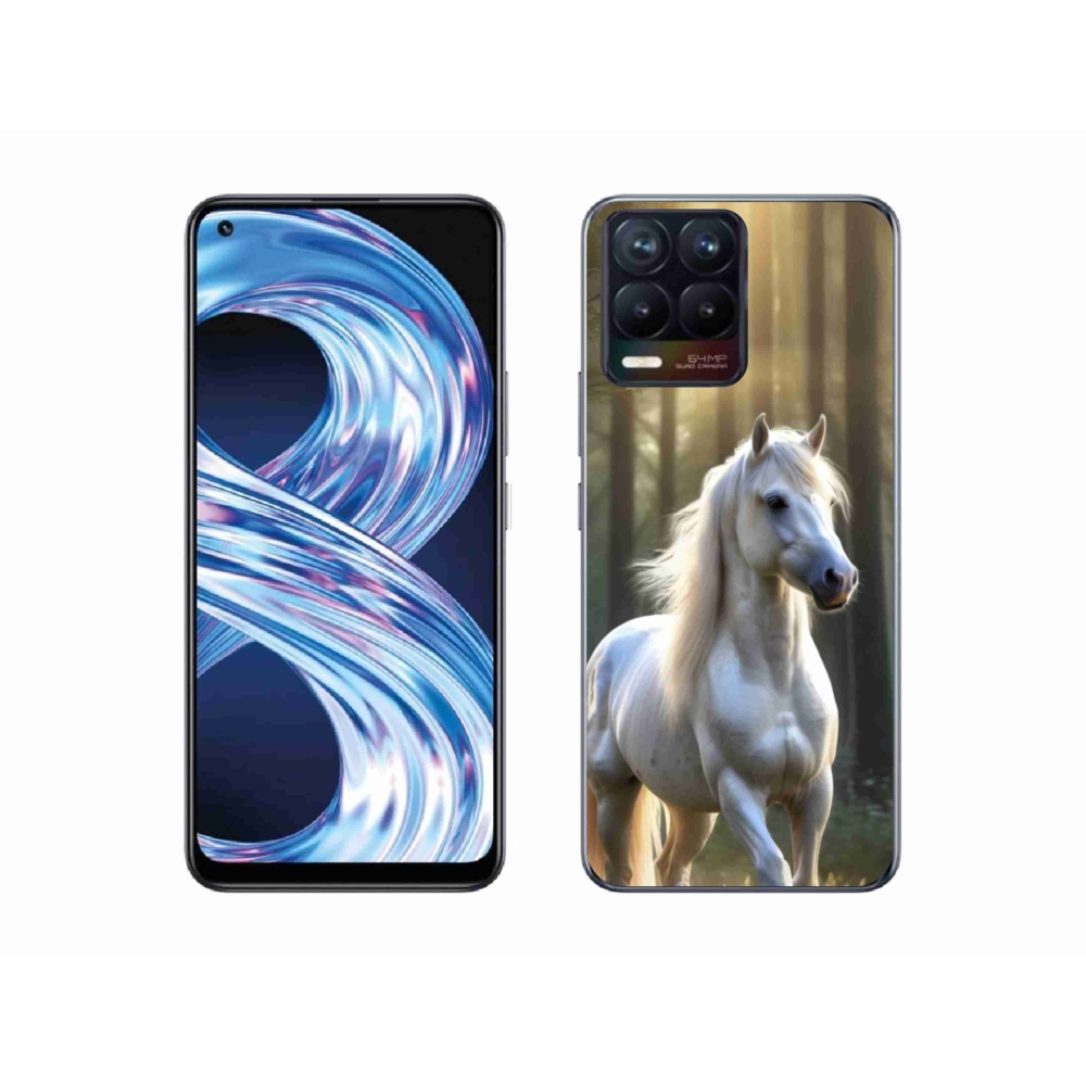 Gelový kryt mmCase na Realme 8 4G - bílý kůň 3