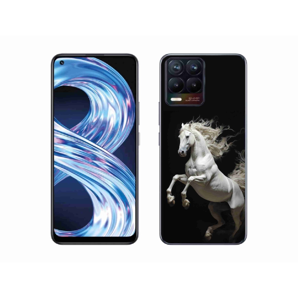 Gelový kryt mmCase na Realme 8 4G - bílý kůň 4