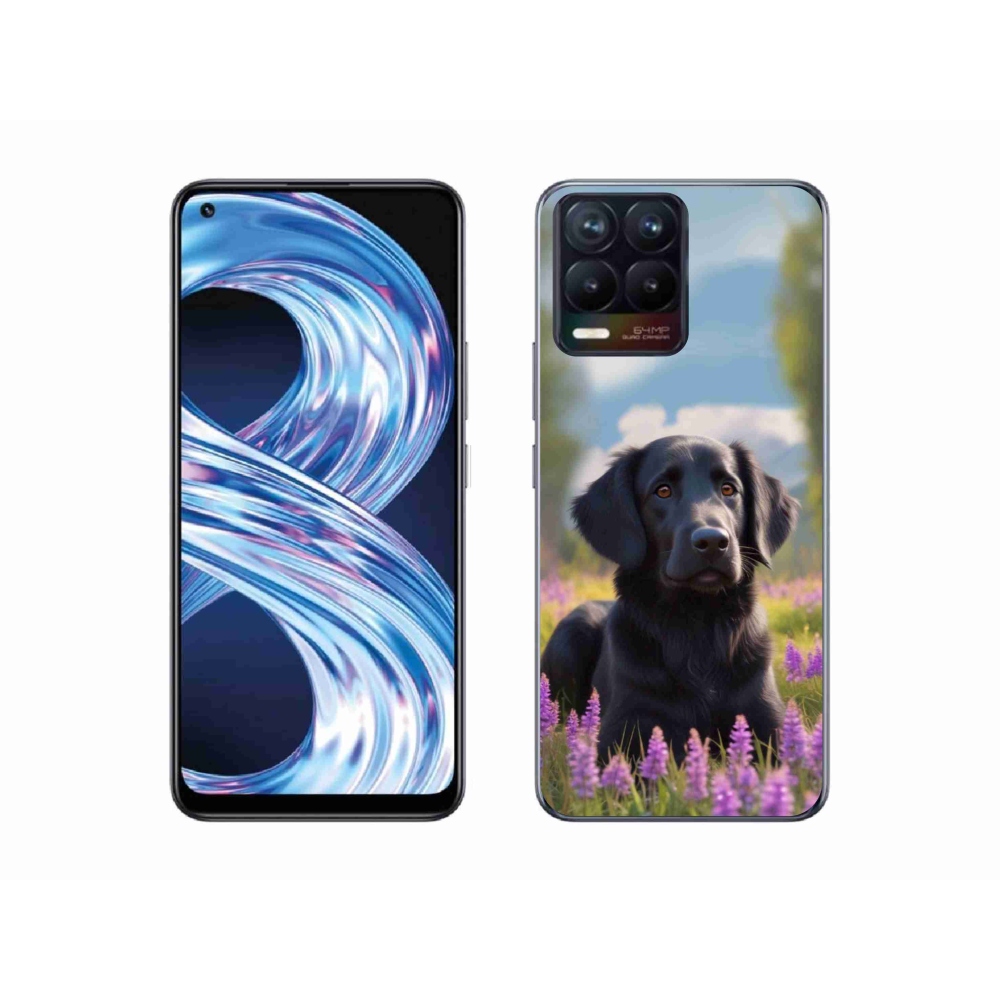 Gelový kryt mmCase na Realme 8 4G - elegantní černý retrívr