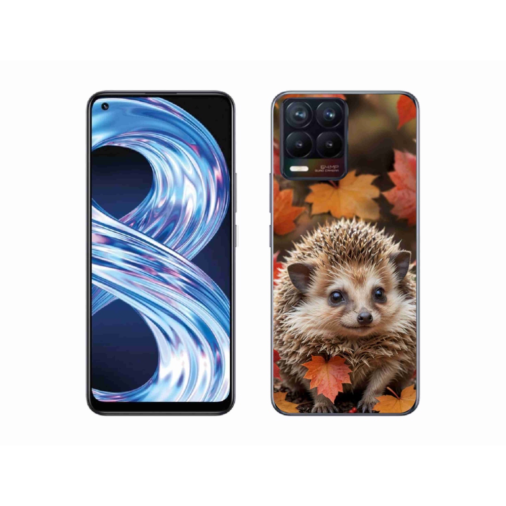 Gelový kryt mmCase na Realme 8 4G - ježek v listí