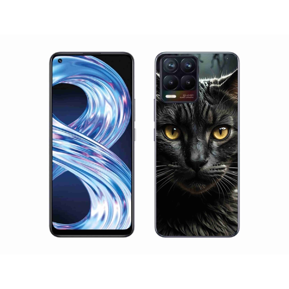 Gelový kryt mmCase na Realme 8 4G - kočičí pohled 3