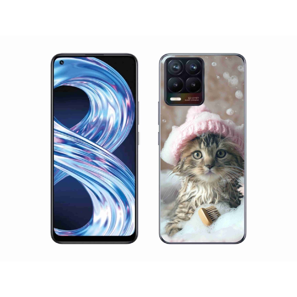 Gelový kryt mmCase na Realme 8 4G - kotě a koupel